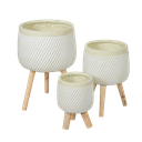 O7-10 سندان زرع فخاري فستقي بقاعدة خشب