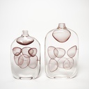 O6-06/07 فازة زجاج بفقاعات ملونة