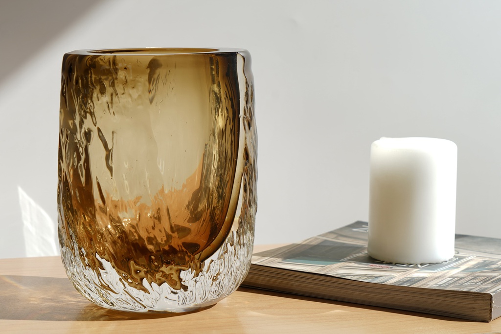 O6-01/02 فازة زجاج ملون طبقتين