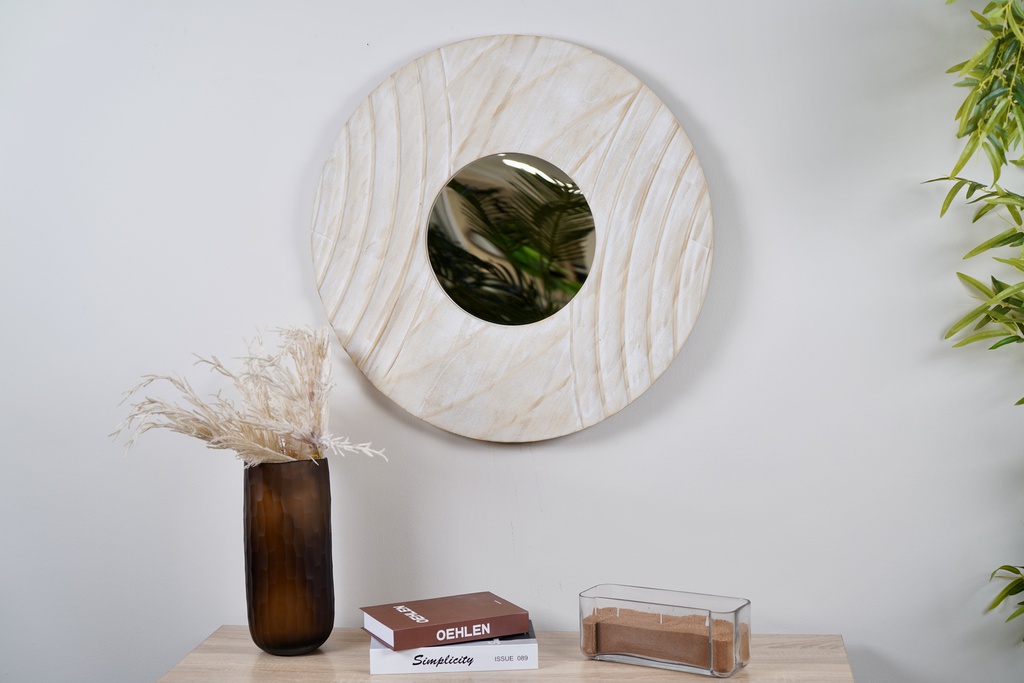 O5-29 مرآة دائرية خشبي قطر 70 سم