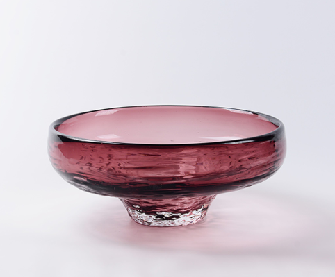 O6-10 اناء زجاج ملون دائري