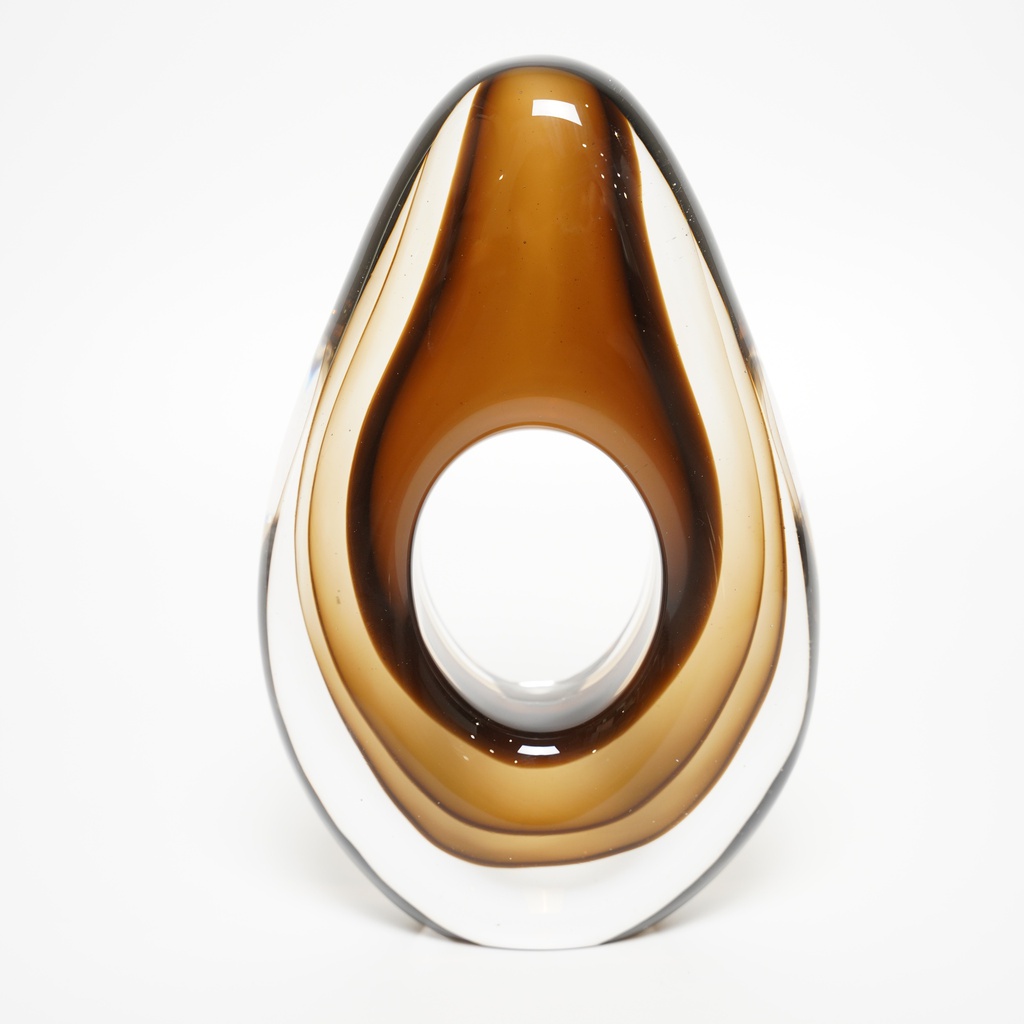 O6-03 فازة زجاج ملون حلقية