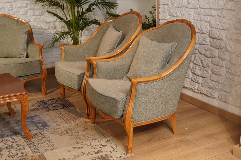 Monaco طقم قنفات موناكو (خشب عسلي)