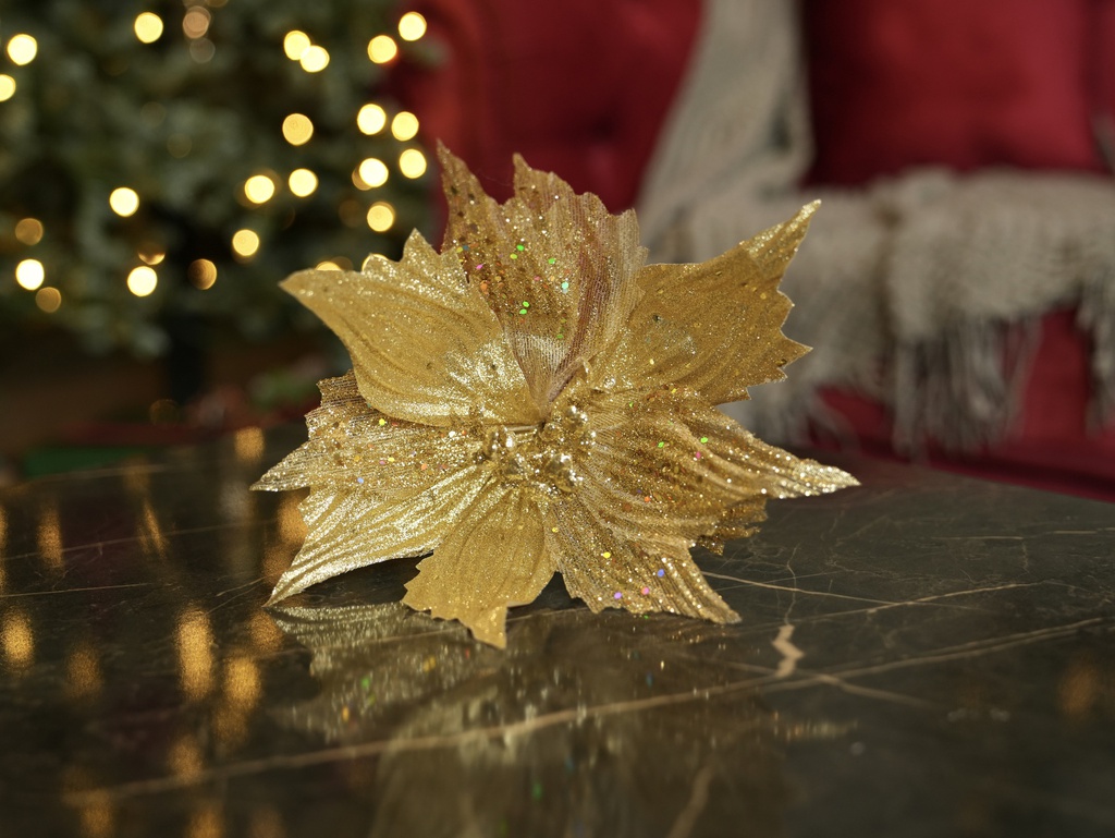 PCH-19 وردة قماش ذهبي لماع