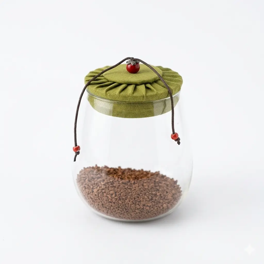 O8-23\24 شكردان زجاج بغطاء قماش