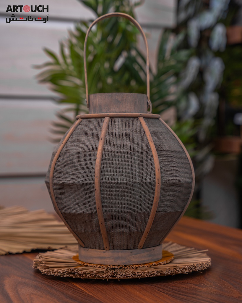 O9-01 فانوس قماش هيكل خشبي كروي