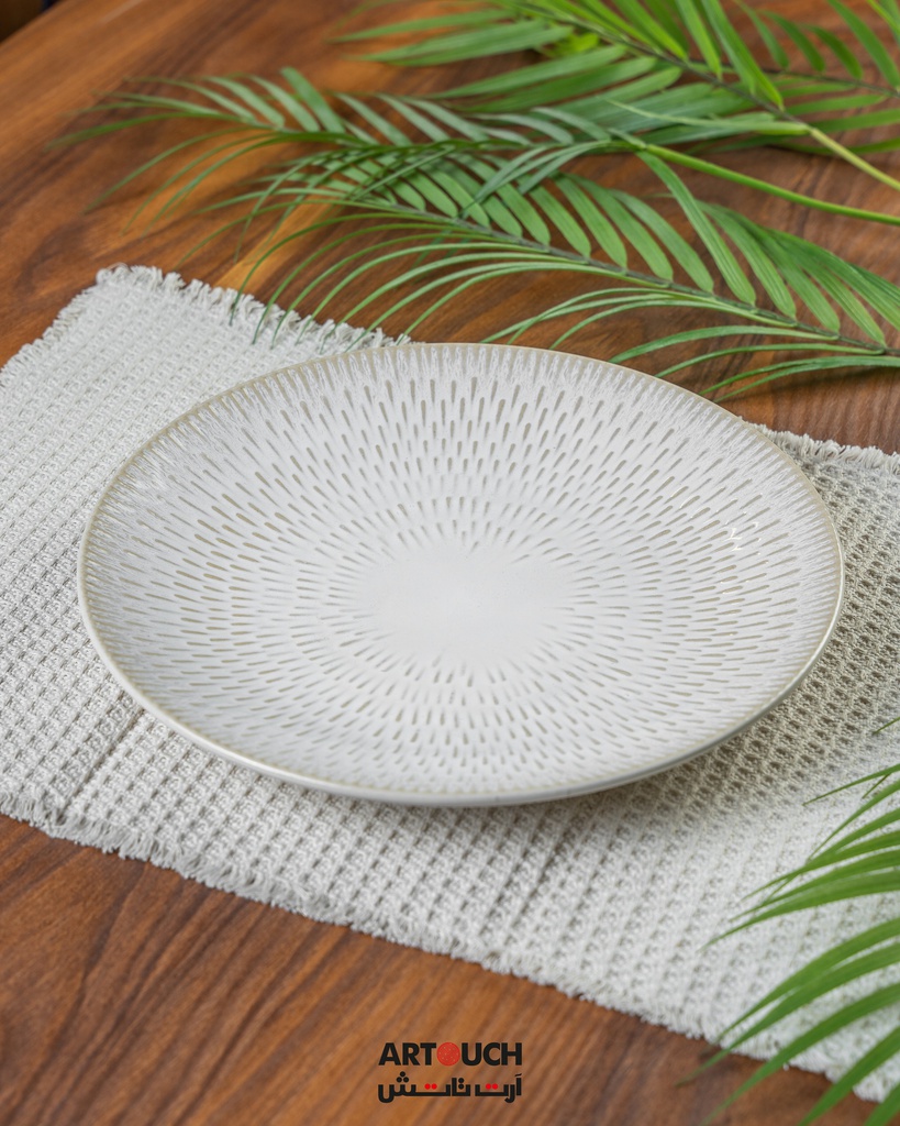 O3-05/6/7/8 صحن سيراميك أبيض