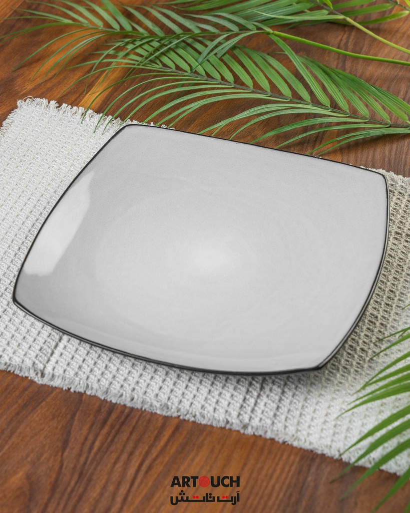 O3-16/17/18 صحن سيراميك مربع فستقي/اسود