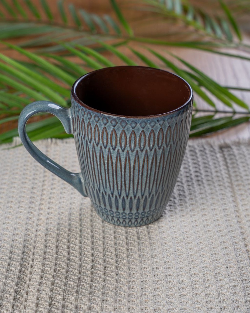 O3-38  كوب سيراميك ازرق بنقشة