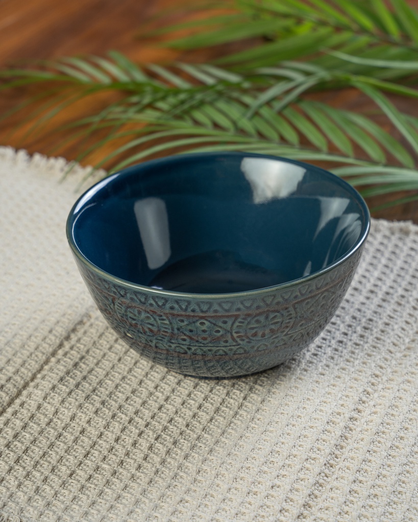 O3-39  كاسة سيراميك زرقاء بنقشة