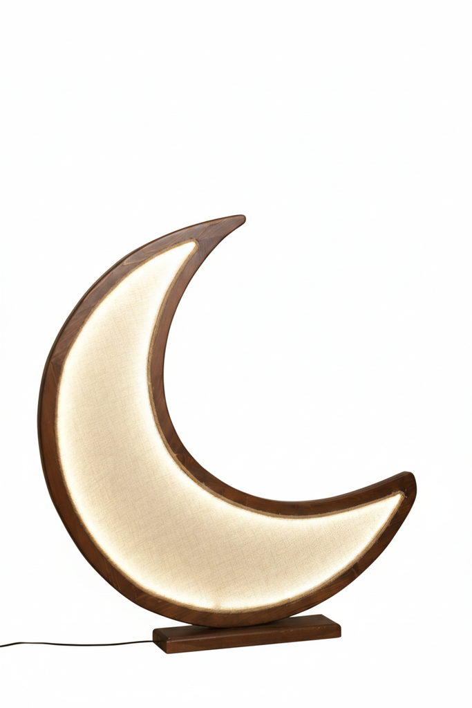 ستاند هلال قماش بانارة اطار خشبي 115سم