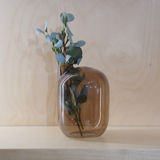 O10-31 فازة شفافة ملونة بعنق طرفي