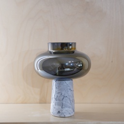 O10-32 فازة زجاج ملون قاعدة حجر