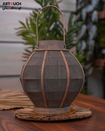 O9-01 فانوس قماش هيكل خشبي كروي