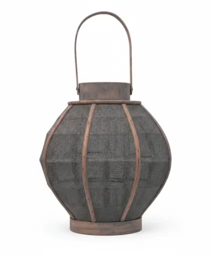 O9-01 فانوس قماش هيكل خشبي كروي