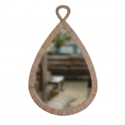 O9-07 مرآة شكل قطرة اطار خوص