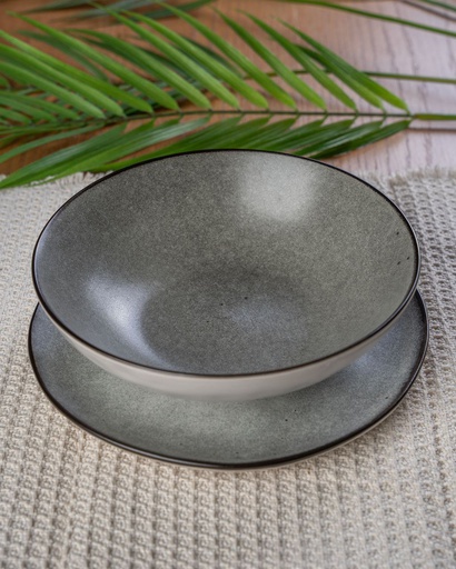 O3-20/21 صحن سيراميك حافة سوداء