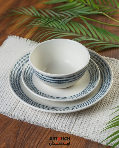 O3-22/23/24 صحن سيراميك خطوط زرقاء