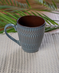 O3-38  كوب سيراميك ازرق بنقشة