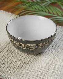 O3-40  كاسة سيراميك رصاصي بنقش ابيض