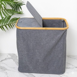 MZL3-18 سلة ملابس قماش رصاصي قسمين