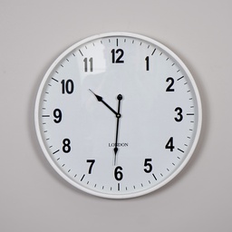 O5-13 ساعة جدارية دائرية اطار ابيض قطر  53 سم