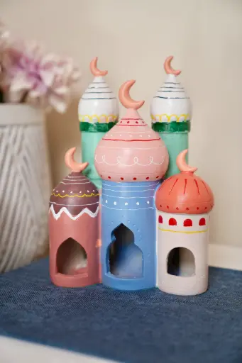 RMD26-18 خمس فوانيس ديكورية رزن رسم يدوي الوان 