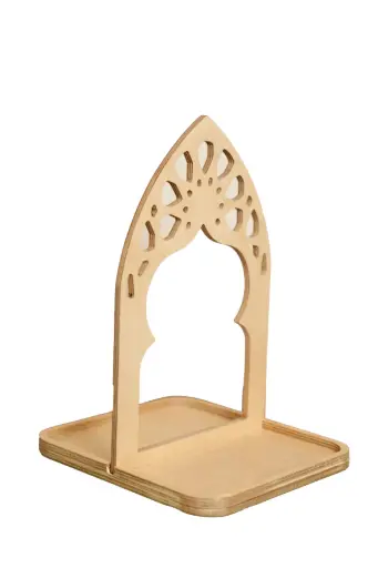 صينية تقديم خشبية بقوس زخرفة 