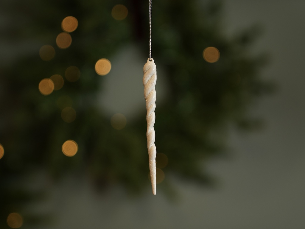 PCH-05 زينة شجرة اعواد جليد بيضاء 6 قطع