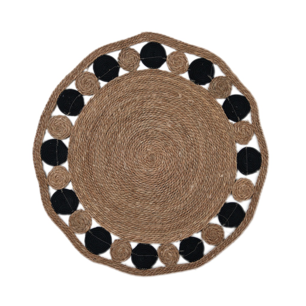 MZL4-01 تعليقة خوص دائرية بدوائر سوداء 100سم