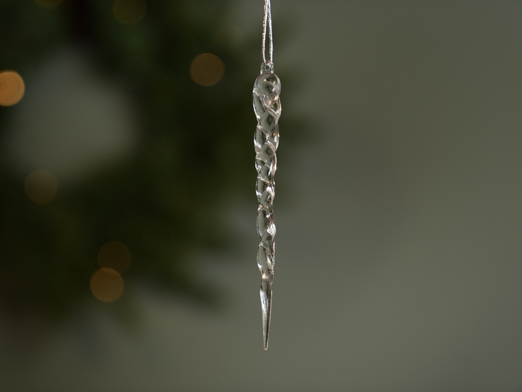 PCH-09 زينة شجرة اعواد جليد شفافة 12 قطعة