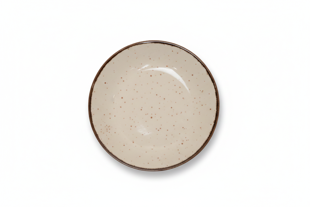 PSH-03 سيت صحون ابيض طرف بني PRLN