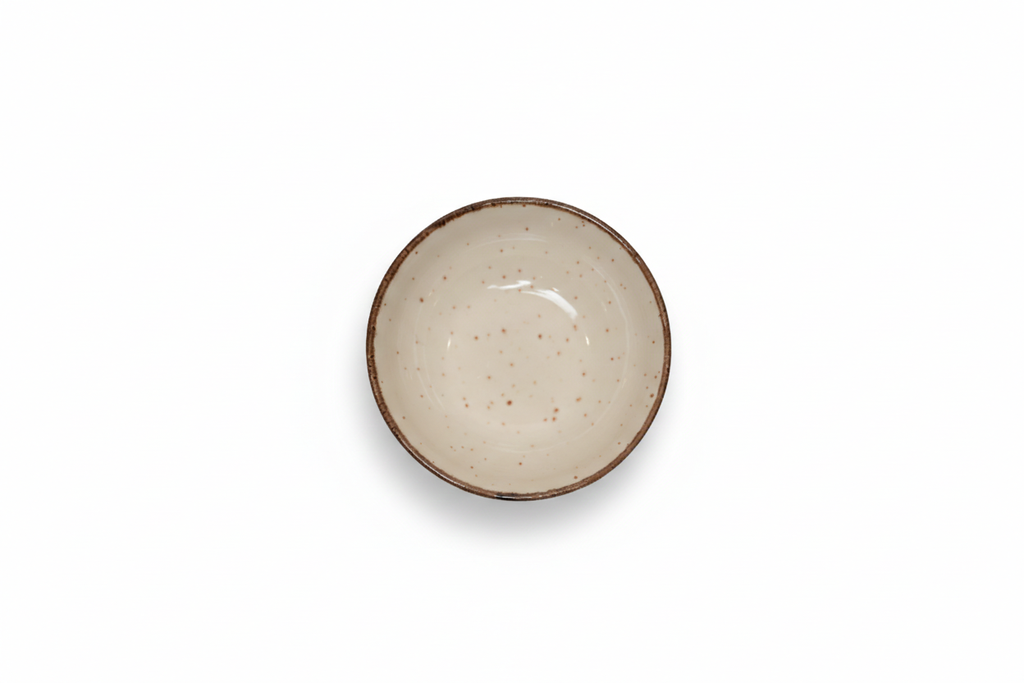 PSH-03 سيت صحون ابيض طرف بني PRLN