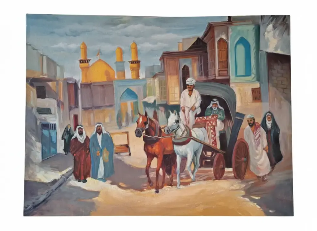 لوحة الامامين 80*60