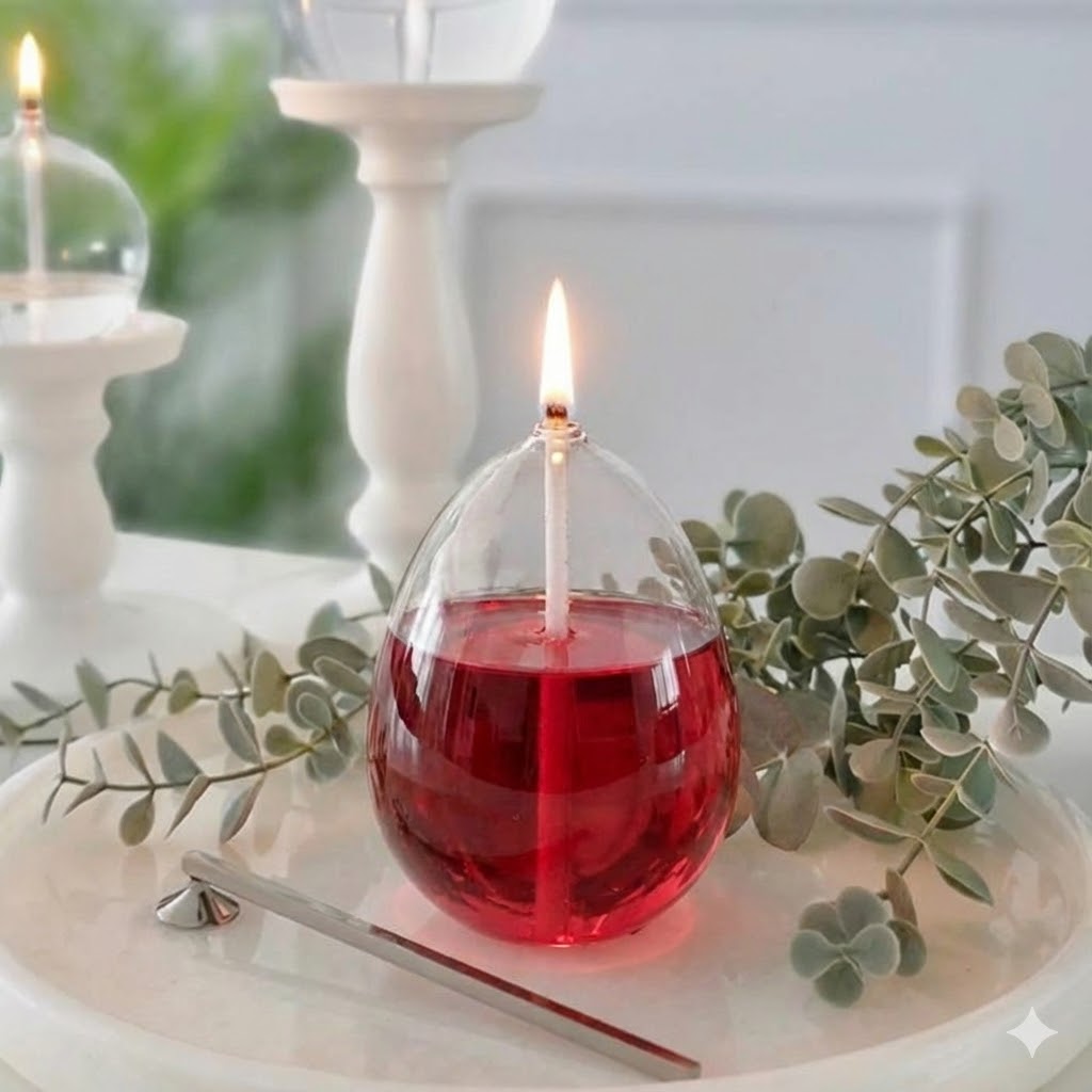 شمع زجاجي بيضوي