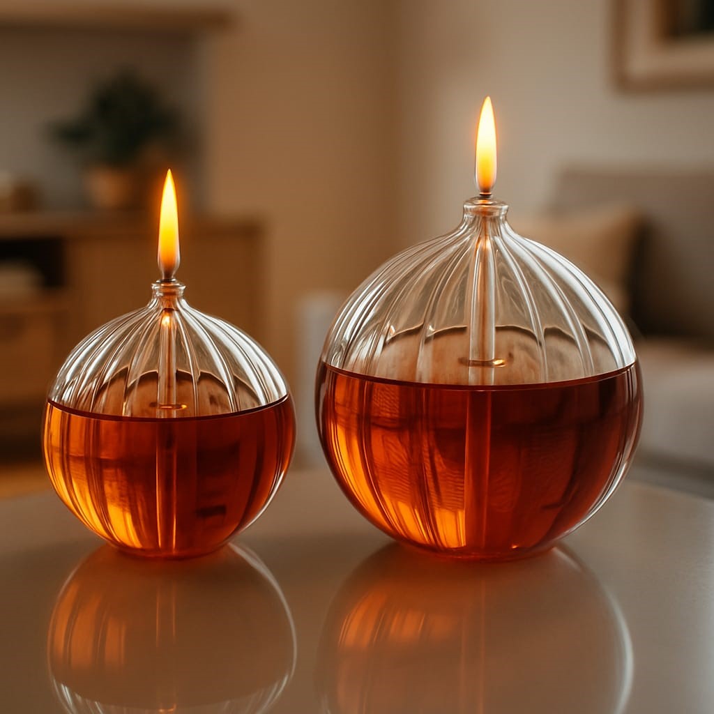 2 شمع زجاجي بالون مخطط