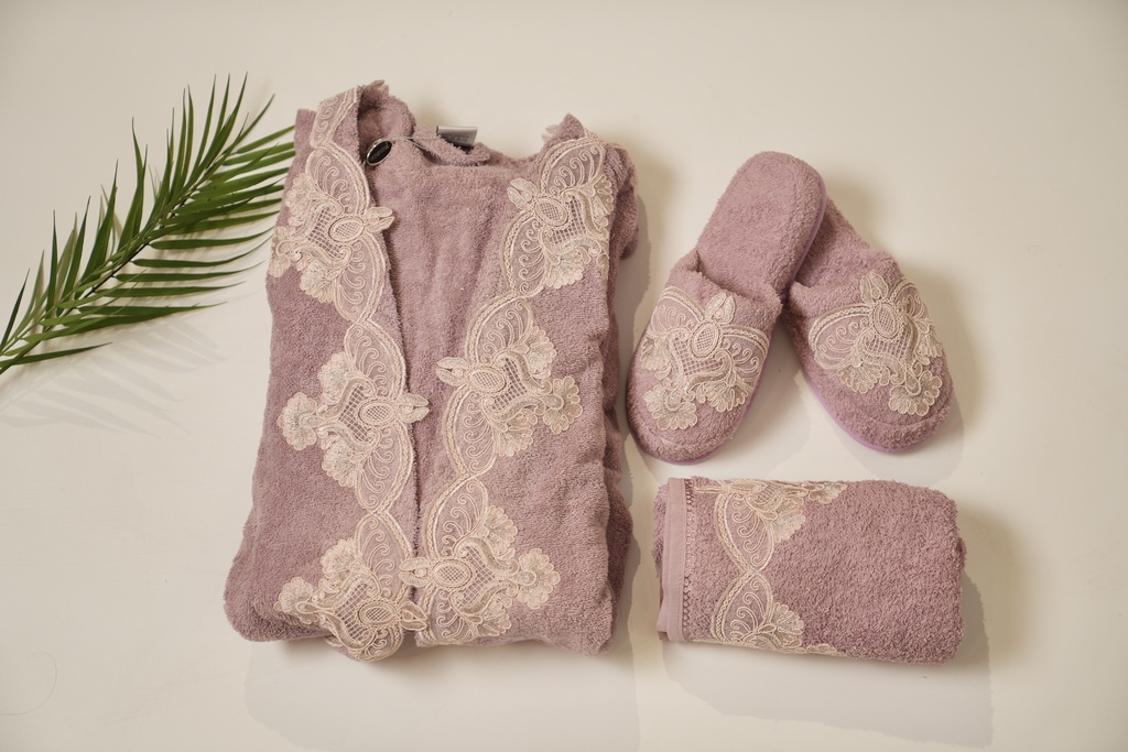 HS-23 (3 قطع) سيت برنص حمام نسائي قطن