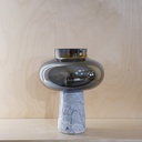 O10-32 فازة زجاج ملون قاعدة حجر