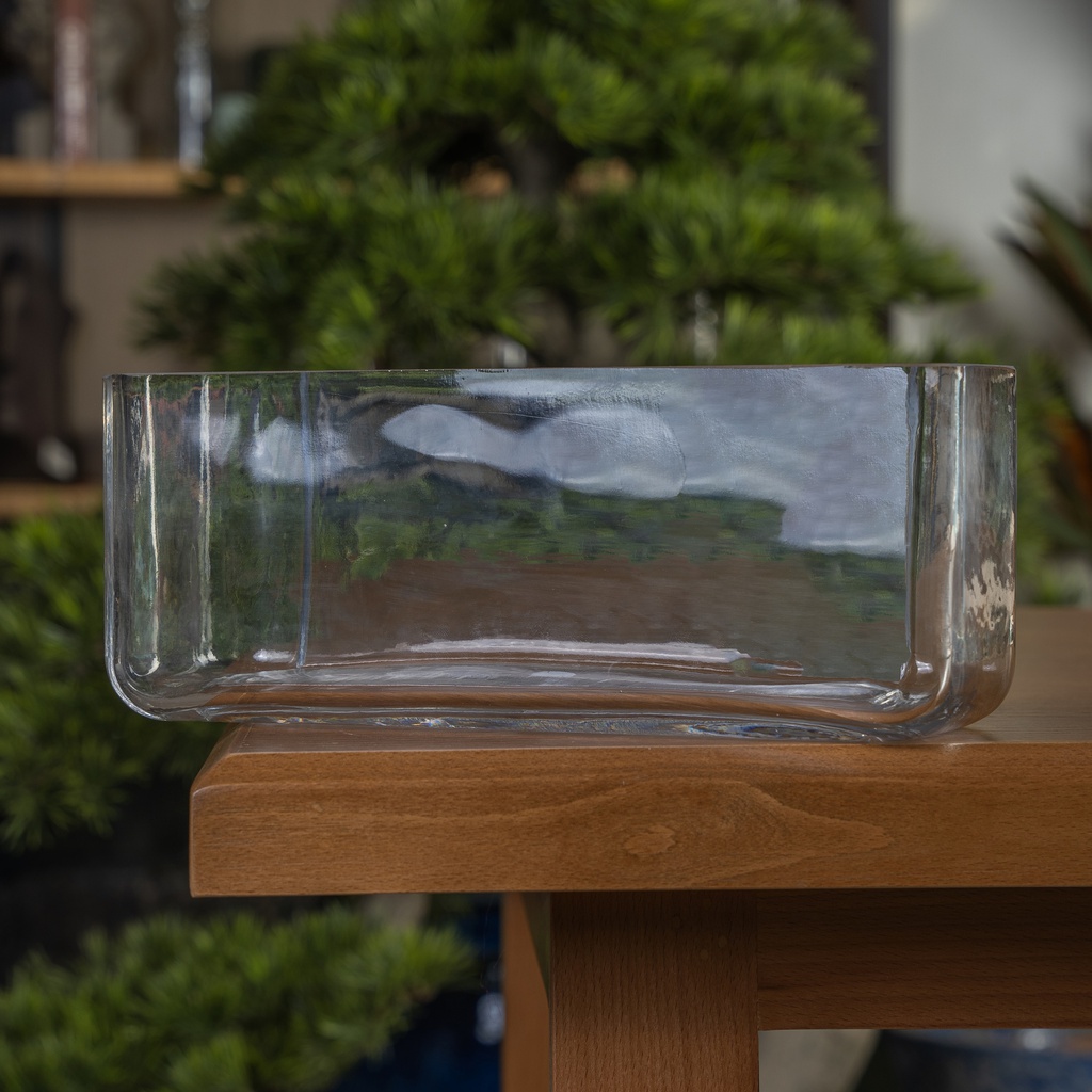 O10-63 فازة زجاج شفاف مستطيلة