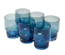 O10-72  سيت قدح شفاف ازرق 6 قطع
