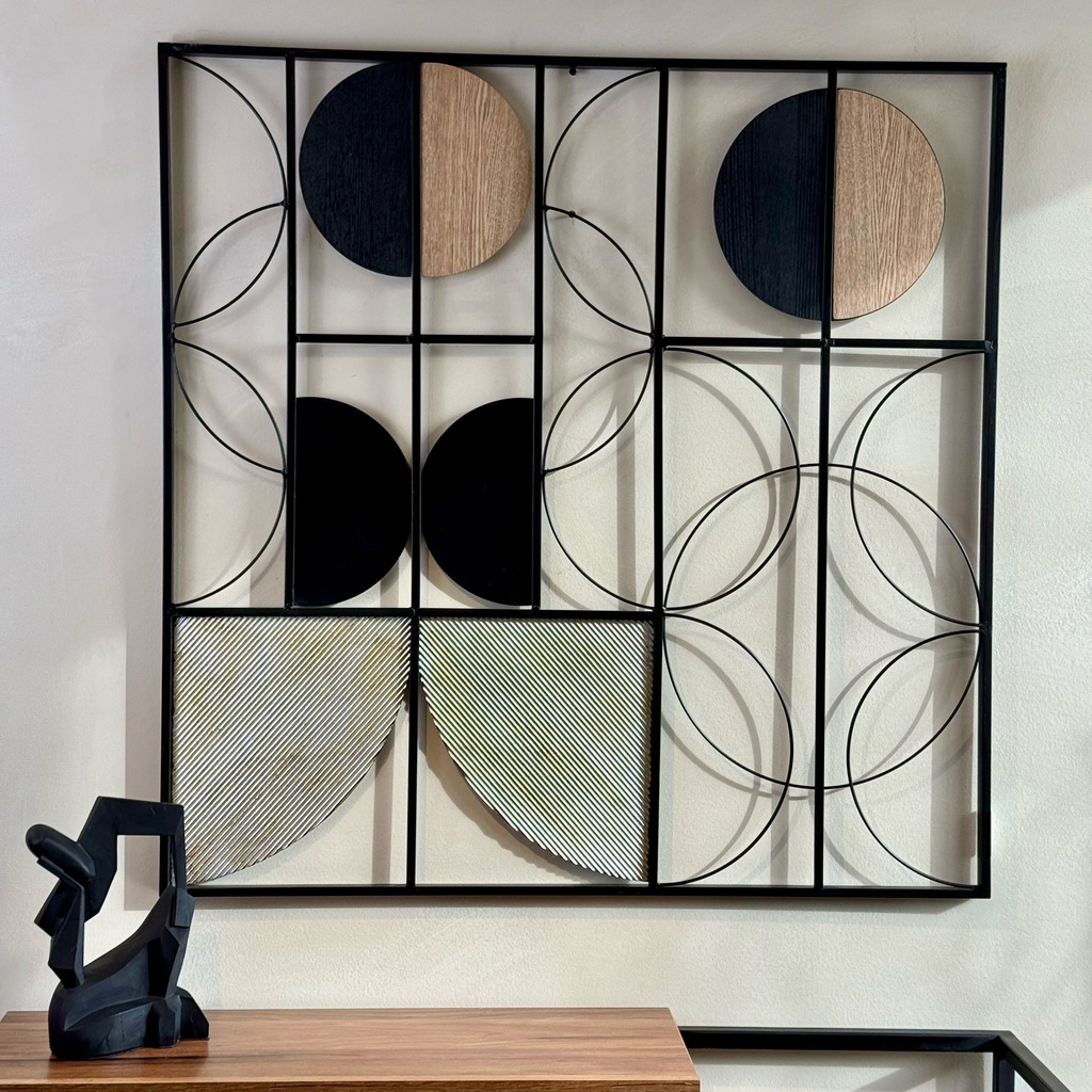 O12-09 لوحة معدن + خشب 91*91