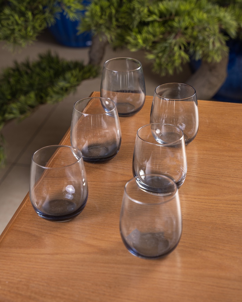 O10-71 سيت قدح شفاف 6 قطع قاعدة مدورة