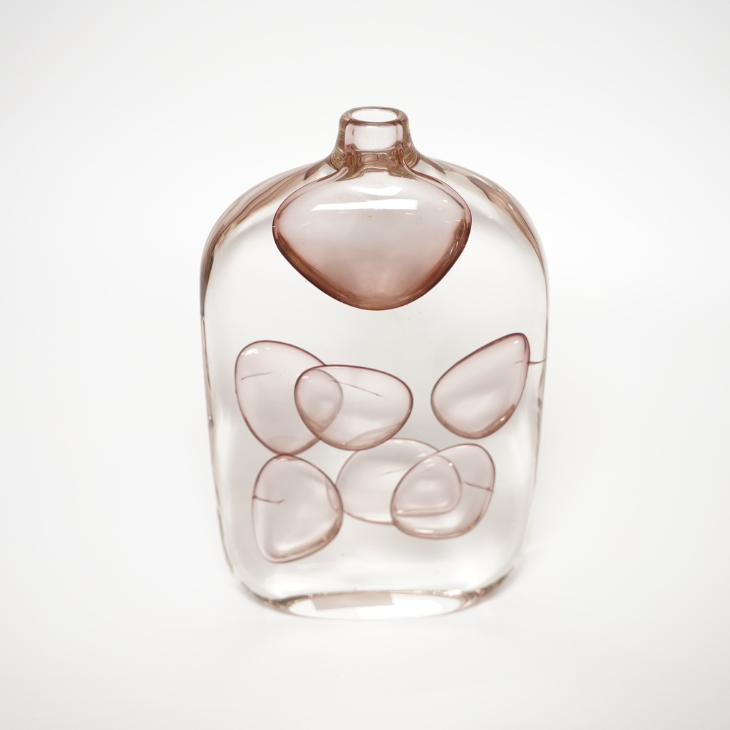 O6-06/07 فازة زجاج بفقاعات ملونة