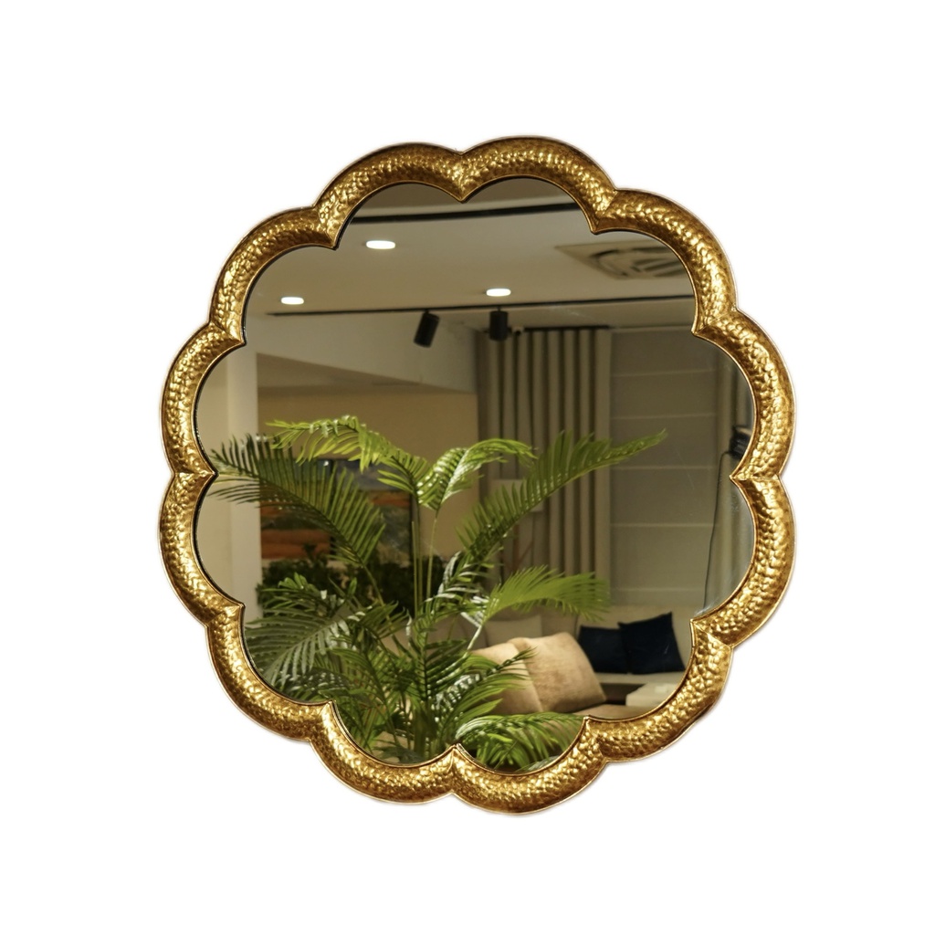 O5-27 مرآة معدنية وردة ذهبي قطر 78سم