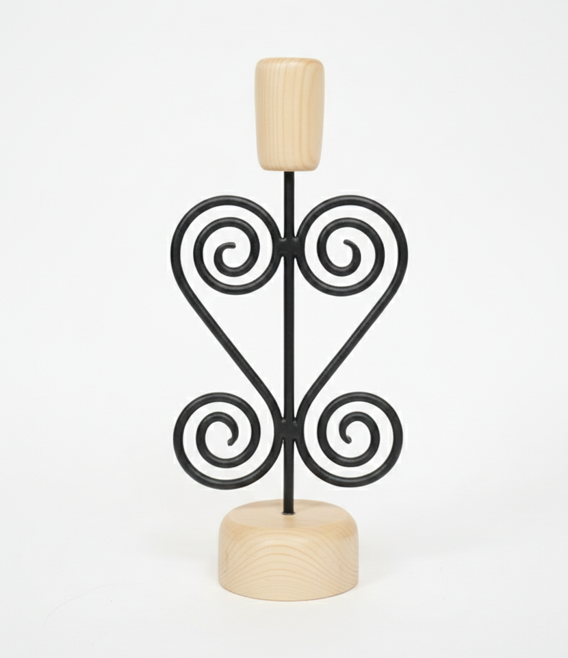 شمعدان حديد و خشب