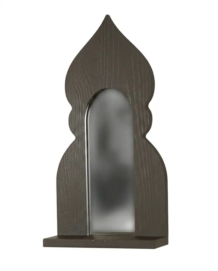 مرآة قوس عربي خشب برف 50*26 