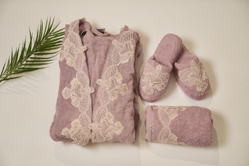 HS-23 (3 قطع) سيت برنص حمام نسائي قطن