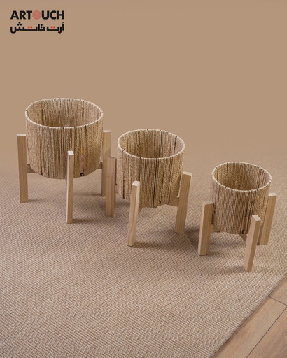 MZL2-07 سندانة حبل خوص ستاند خشبي