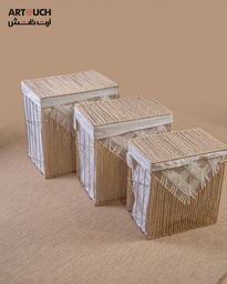 MZL2-12 سلة خوص مستطيلة بغطاء