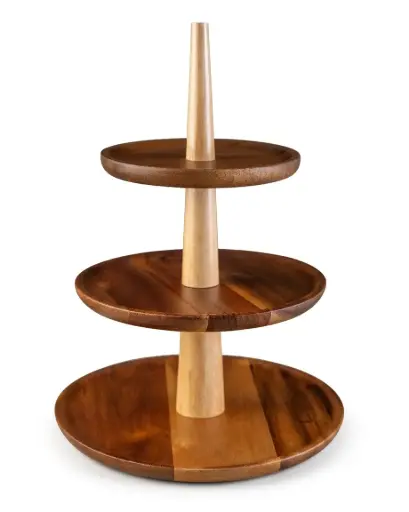 O8-01 ستاند تقديم خشبي 3 طوابق